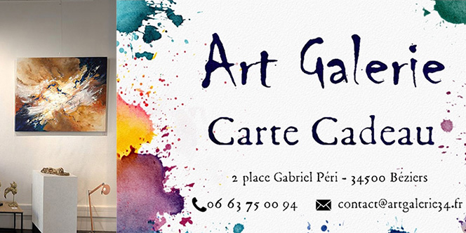 Art Galerie Béziers • carte cadeau pour offrir de l'art